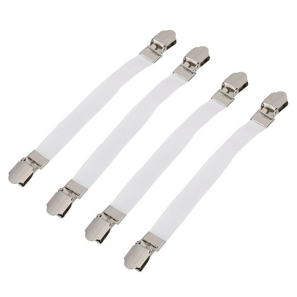 Sheet Clips, 4pcs Sheet Straps, Sheet Holders For Corners Elastic For Fitted Sheet Bedroom White