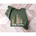 thumbnail image 2 of Merry Christmas Trees Sweatshirt | Pastel Holiday Graphic Crewneck, 2 of 7