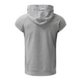 thumbnail image 5 of WTXUE Sweatshirts & Hoodies Short Sleeve, Hooded Shirts for Men Men Spring Summer Vest Shirt Sports Top Raglan Sleeve Hoodie LooseCotton Solid | Athleisure for Men Grey 3XL, 5 of 8