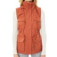 thumbnail image 4 of PacificPlex Womens Sleeveless Anorak Cotton Cargo Utility Vest, Small, Rust, 4 of 6
