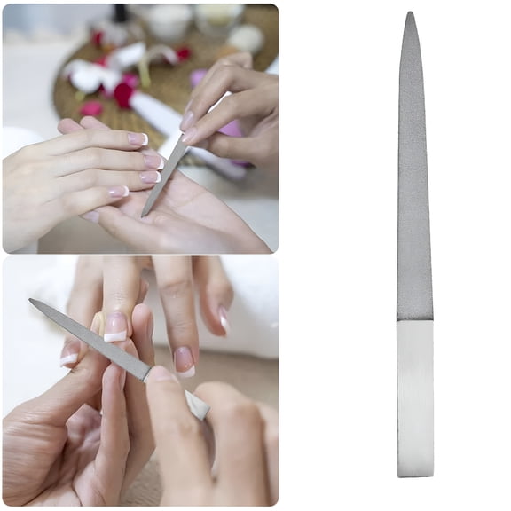 ACDANC Stainless Steel Nail File Double Manicure Tool for Thick Nails Durable Grinding Strip for Home Salon Use