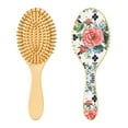 thumbnail image 2 of JSTEL Retro Rose Flower Floral Hair Brush for Women Men Natural Wood Detangler Brushes for All Hair Types Hairbrush for Wet & Dry, 2 of 7