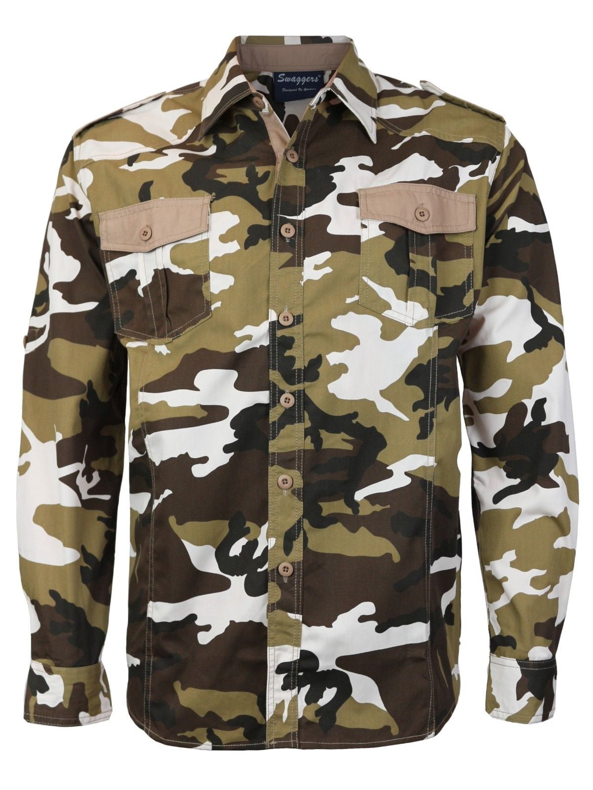 Men's US Military American Long Sleeve Button Up Camo Casual Dress ...