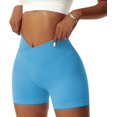 thumbnail image 2 of Vertvie Pantalones cortos de gimnasio para mujer, pantalones cortos de yoga con realce elásticos cruzados en V, mallas atléticas de cintura alta, 2 of 4