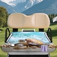 thumbnail image 3 of XYZCANDO Sea Turtle Beach Print Golf Cart Seat Cover with 4 Front Pockets - Universal Non-Slip Washable Accessory for 2-Seat Golf Carts, 3 of 9