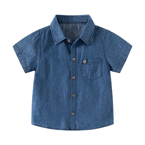 Girls' Button Down Shirts Girls Navy Button Down Shirt Graduation Shirts School Shirt for Toddler Boy Boys Girls Fashion