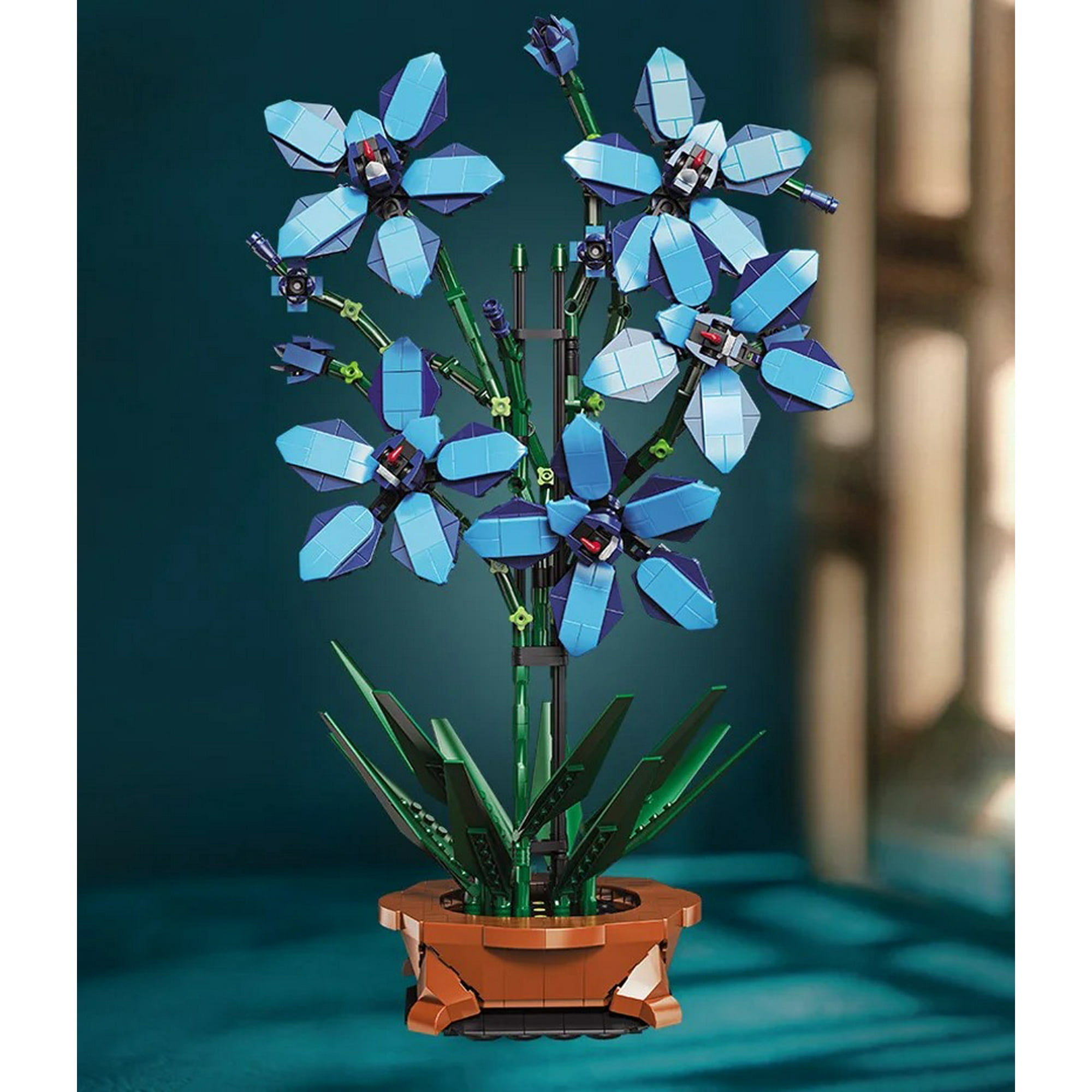 Blue Orchid Cymbidium Faberi Flower Compatible with LEGO Flower