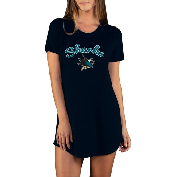 Women's Concepts Sport Black San Jose Sharks Marathon Knit Nightshirt