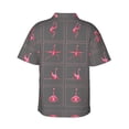 thumbnail image 3 of Pink Flamingo Practicing Yoga Hawaiian Shirts For Men, Summer Short-Sleeve Relaxed-Fit Button-Down Shirts 3x-Large, 3 of 9