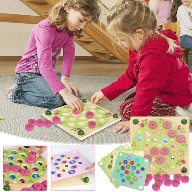 Black Friday TIMIFIS Toys Educational Toys For 3 Year Old Durable And Safe Wooden Memory Game Matching Game Double-sided Cards Early Development Educational Toy (strawberry) Christmas Gifts