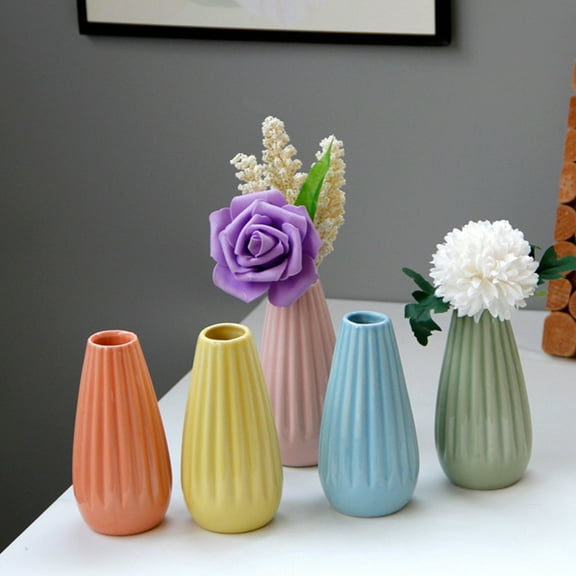 WHAMVOX  2 Pcs Yellow Vases for Centerpieces European Style Flowerpot