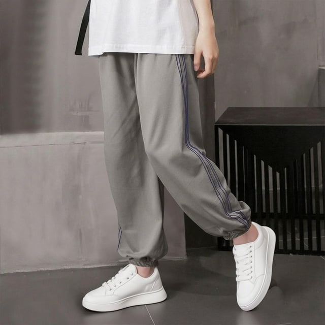Cowsor Boy's Girl's Lightweight Sweatpants Loose Fit Open Bottom Mesh Athletic Pants with Pockets