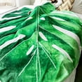 thumbnail image 5 of Green Plant Leaf Blankets Soft Plush Flannel Throw Decorative Leaves Blankets For Plant Lovers, 5 of 10