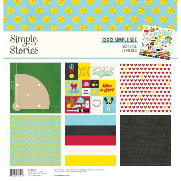 Simple Stories Collection Kit 12"X12"-Softball