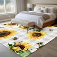 thumbnail image 4 of 6'x9' Area Rugs, Sunflower Indoor Outdoor Area Rug for Living Room Bedroom, Farmhouse Grey Buffalo Check Floral Bee Washable Bathroom Rugs Kitchen Floor Carpet Mats Home Decor Aesthetic, 4 of 8