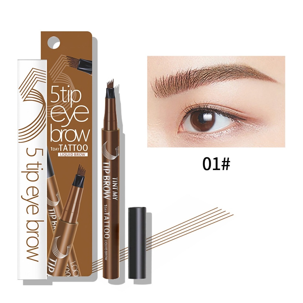 Eyebrow Fork Tip Eyebrow Tattoo Pencil Long Lasting Fine Sketch Liquid
