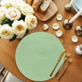 thumbnail image 2 of Green Round 15 Inch Placemats Set of 8, Minimalist Solid Color Modern Abstract HeatResistant Non Slip Place Mats for Dining Table, Wipeable Braided Kitchen Table Mats for Housewarming, 2 of 9