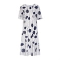 thumbnail image 4 of Pisexur Robe de Plage Florale pour Femmes Décontractée Col en V Ample T-Shirt Robe d'Été Manches Courtes Tunique avec Poches, 4 of 6
