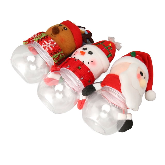 Tarro Transparente De Navidad, Tarros De Galletas Navideñas De Plástico, Ligero, Seguro, 3 Piezas Para Tiendas Para El Hogar