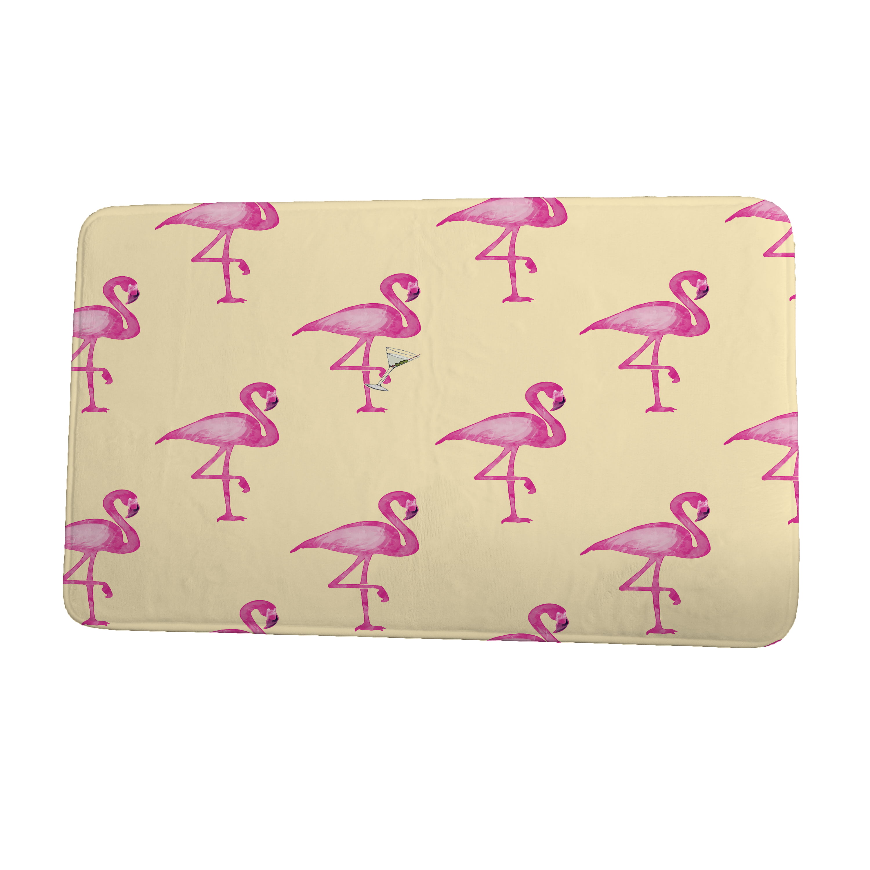 Sunny Beach Flamingo Kitchen Bathroom Non-Slip Bath Door Mat Rug Carpet 24x16" 