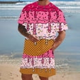 thumbnail image 5 of RUTAYY Men's Outfits Summer Casual Ice Cream Print Round Neck Short Sleeve Tee Shorts with Pocket Loose Fit Daily Wear Comfortable Trendy Trip Clothing Sets, 5 of 6