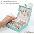thumbnail image 4 of ZOUSSIQI Travel Jewelry Box, Small Travel Jewelry Boxes, Portable Jewelry Organizer Display, Leather Small Jewelry Organizer, Mini Jewelry Travel Case for Earring, Necklace, Rings (Blue) CA919-57972, 4 of 9