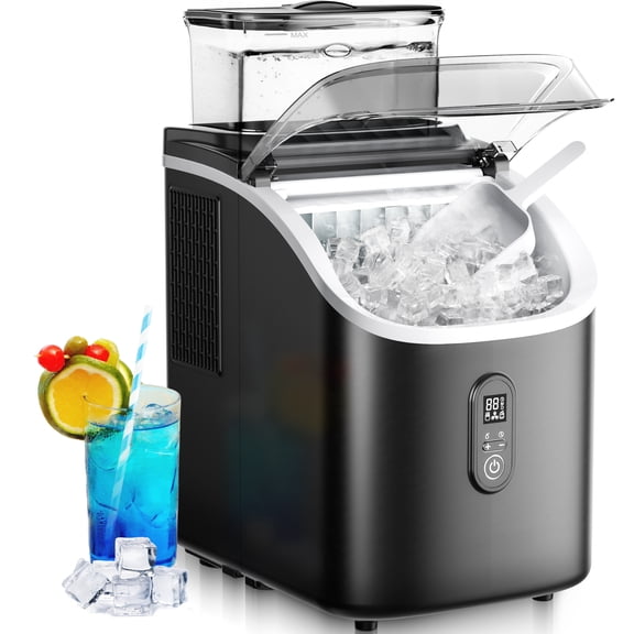 EUHOMY Countertop Ice Maker, Cube Ice Machine Produces 34 lbs Daily, Fast & Compact