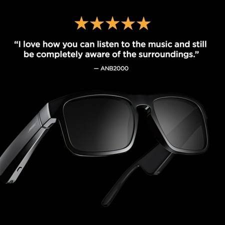 Bose - Frames Tenor — Rectangular Bluetooth Audio Sunglasses - Black