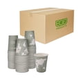 thumbnail image 1 of Tazas de café grandes desechables compostables World Art de 12 oz, caja de 1000 unidades, vaso de papel caliente renovable, forro de PLA a base de plantas, codificado por colores, 1 of 9