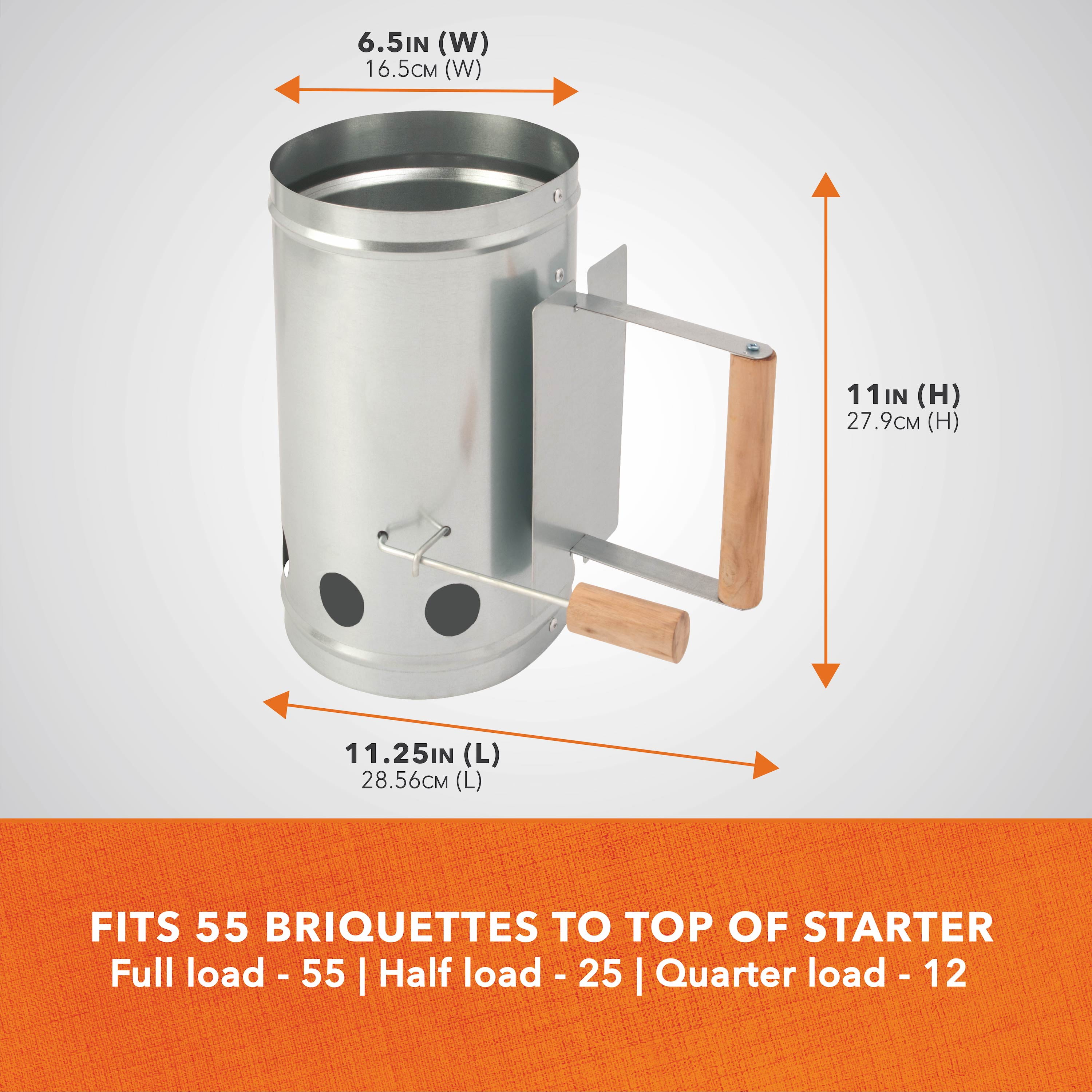 Modern Leisure® Basics Easy-Release Charcoal Starter, Steel