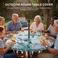 thumbnail image 3 of Round Outdoor Tablecloth with Umbrella Hole and Zipper, Coastal Starfish Tablecloth with Elastic Waterproof, Nautical Ocean Creature Eucalyptus Leaf Patio Table Covers for 36" - 44" Pool Tables, 3 of 9