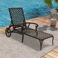 thumbnail image 3 of Mondawe Cast Aluminum Recliner Chair with Beige Cushion, 3 of 7