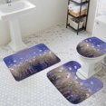 thumbnail image 3 of Oil Painting Purple Grassland Bathroom Rugs Set Country White Daisy Plant Non Slip Absorbent Soft Bath Mats 3 Piece Set with Bathroom Rug, U-Shaped Floor Mat, Toilet Seat Cover Large Size, 3 of 9
