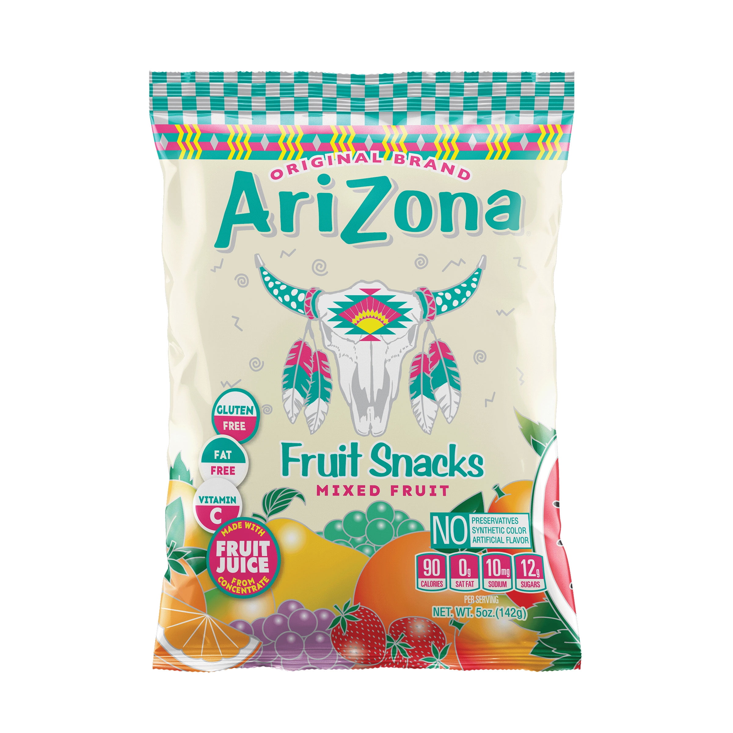 Arizona Fruit Snacks, Gluten Free Mixed Fruit Snacks, 5 Ounce Individual Bags (Pack of 12)