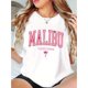 thumbnail image 1 of Camiseta informal de cuello redondo para mujer con estampado geométrico de Malibú, California, tejido de punto de algodón, elasticidad media, ideal para todas las estaciones, ideal para deportes de oc, 1 of 7