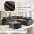 thumbnail image 6 of Harper & Bright Designs U Shape Sectional Sofa with Removable Ottomans, Modern Upholstered 6 Seater Corner Couch for Living Rooms, 100.4" Gray, 6 of 16