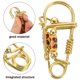 thumbnail image 3 of Hytrove Gancho Llavero Metálico De Latón Para Organizar Llaves Con Mosquetón Dorado, 3 of 6