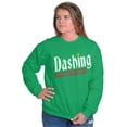 thumbnail image 4 of Christmas Dashing Through The Snow Unisex Plus Fleece Graphic Sweatshirt Brisco Brands 4X, 4 of 5