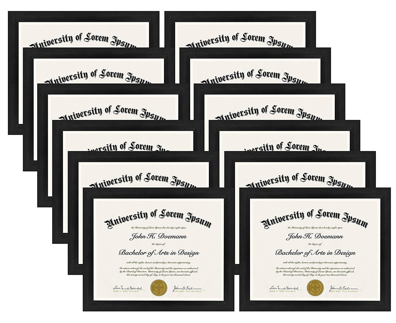 Americanflat 12 Pack Document Frame Display Certificates 8.5x11