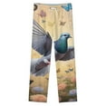 thumbnail image 4 of Pigeon Butterfly Garden Art Winter Female Pants Flannel High Waist Women Pants Lady Warm Straight Leg Plush Trousers, 4 of 7