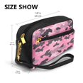 thumbnail image 3 of Portable Makeup Storage Bag 7.87×3.35×2.16in Portable Design Pu Leather Made Of A Bag For Multi-Use Texture Military Camouflage Pattern Abstract Pink_1, 3 of 4