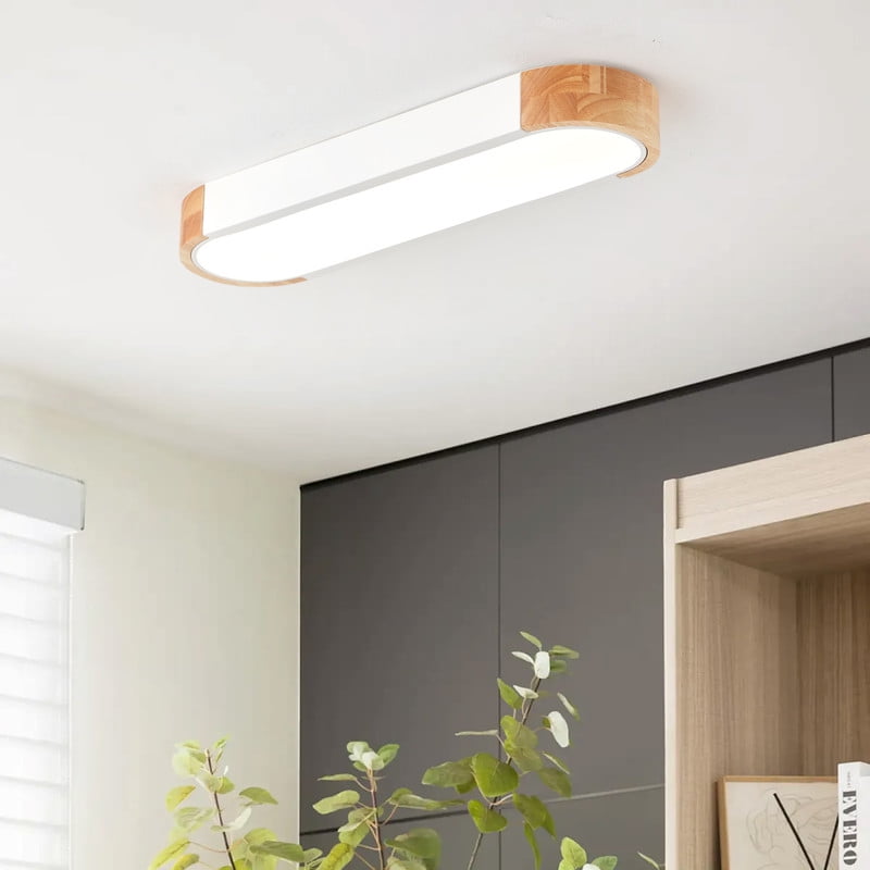 Dimmable LED Flush Mount Ceiling Light, 5000K Modern Ceiling Light Fixture with PS Lampshade for Kitchen/Bedroom/Hallway/Entryway (White)