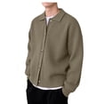 thumbnail image 4 of Cavosen Cardigan Sweater for Men Zipper Lightweight Button Down Coat with Pockets Solid Color Casual Versatile Cozy Clothes, 4 of 5