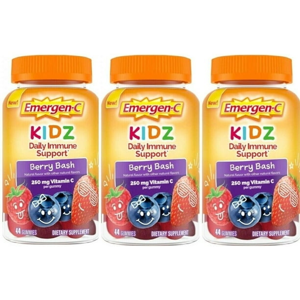 EmergenC Kidz Vitamin C Immunity Supplement Gummies, Fruit Berry
