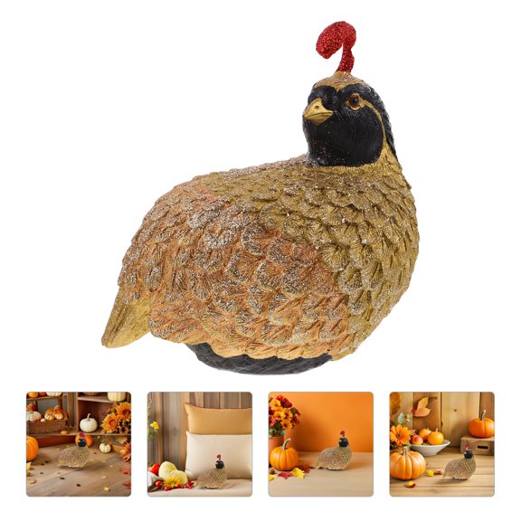 ETEREAUTY Thanksgiving Turkey Resin Figurine with Lifelike Detail for Fall Harvest Table Decor