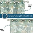 thumbnail image 4 of Vargottam Green Tropical Leaves Design Sheer Curtains for Tall Doors & Windows - Set of 2, 90", Grommet Top, Printed Georgette Light Filtering Panels for Home Decor, 4 of 9