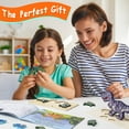 thumbnail image 4 of 4 Pack - Montessori Wooden Puzzles + Coloring Book for Toddlers 2 3 4 5 Years Old, Dinosaurs Jigsaw Learning Toys for Kids, Children, Early Educational Color Sorting Block Puzzle Gift for Boy & Girls, 4 of 9