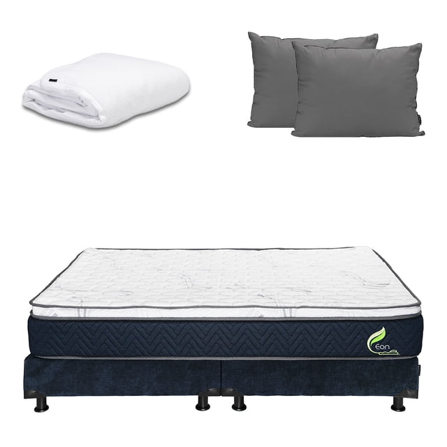 Colchón King Size Dicasa Eon + Box + Almohada 2Pack + Protector Cloud