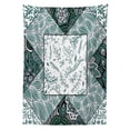 thumbnail image 3 of Ambesonne Boho Tablecloth Rectangular Table Cover, Leaves Chevron Flower Mix, 52"x70", Jade Green Grey White, 3 of 4
