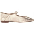 thumbnail image 6 of Sam Edelman Michaela Gold Mary Jane Buckled Ankle Strap Square Toe Flats (Gold Leaf, 9), 6 of 6